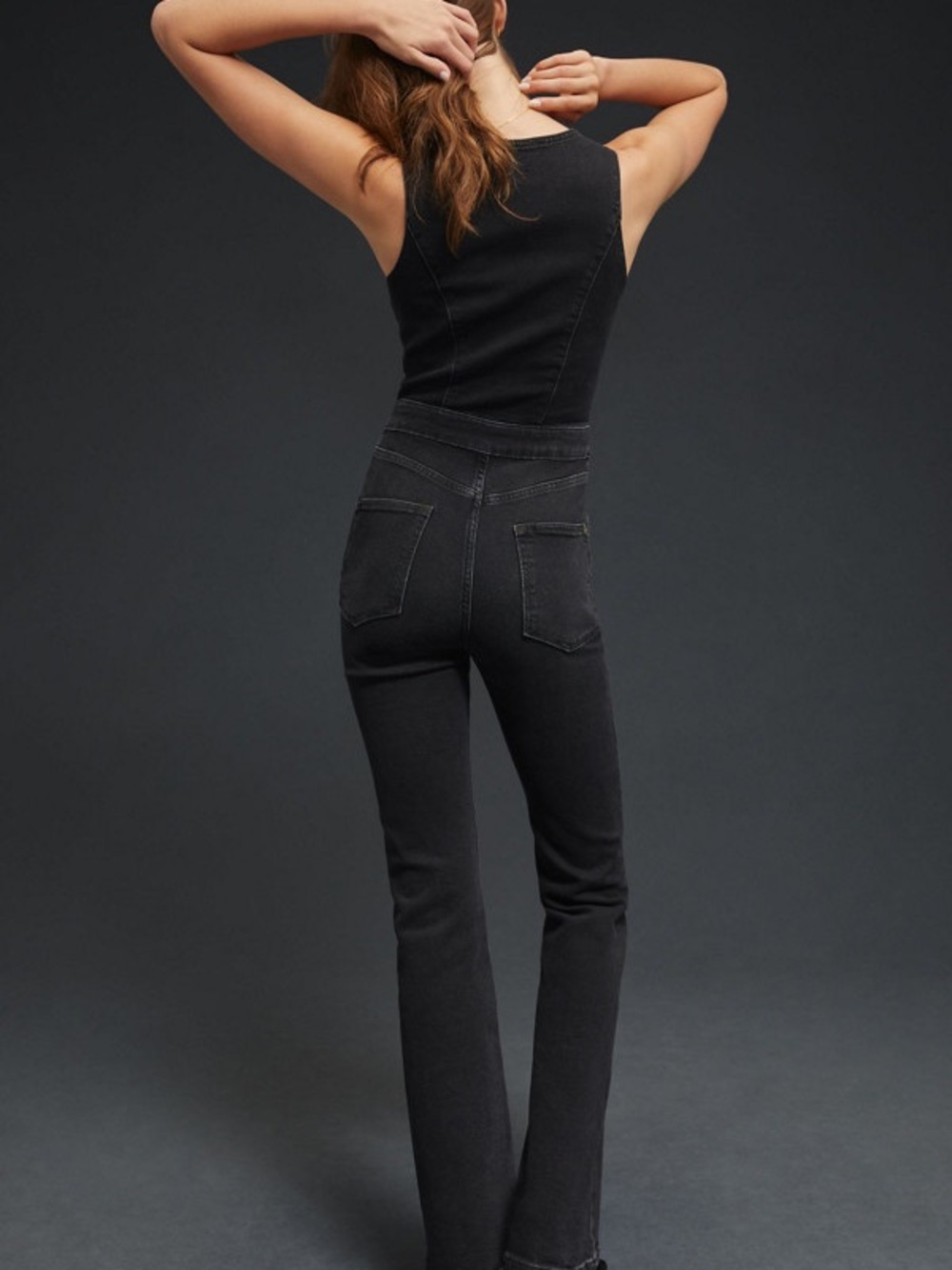 Pilcro Black Button-down Flare Jumpsuit from Anthropologie - Picture 2 of 16